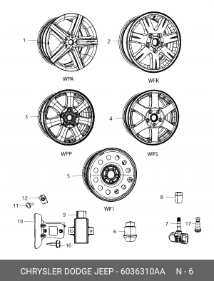 Гайка крепления колеса 6036 310AA CHRYSLER