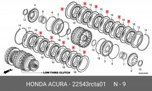 Диск фрикционный АКПП 22543RCTA01 HONDA