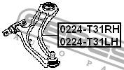 Рычаг подвески 0224-T31RH FEBEST