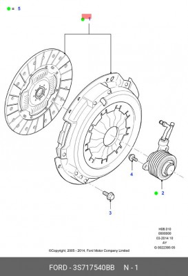Комплект сцепления 3S71-7540-BB FORD