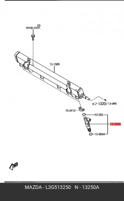 Форсунка топливная L3G5-13-250 MAZDA