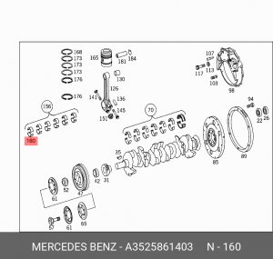 Вкладыши шатунные A 352 586 14 03 MERCEDES BENZ