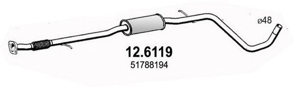 Средний глушитель выхлопных газов 126119 ASSO