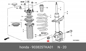 Гайка контрящаяся 90382STKA01 HONDA