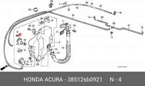 Электронасос стеклоомывателя 38512SB0921 HONDA