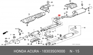 Уплотнительное кольцо, выпускной тр 18303SG9000 HONDA