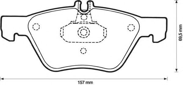 Комплект тормозных колодок, диско 571876B BENDIX JURID