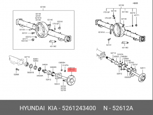 Комплект подшипника ступицы колеса 5261243400 HYUNDAI KIA