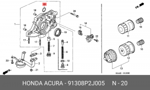 Прокладка, впускной коллектор 91308P2J005 HONDA