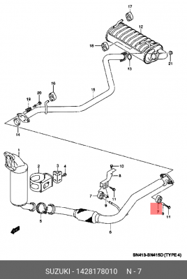 Кронштейн, система выпуска ОГ 14281-78010 SUZUKI