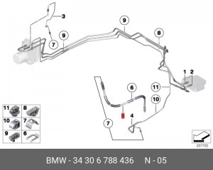 Шланг тормозной 34 30 6 788 436 BMW