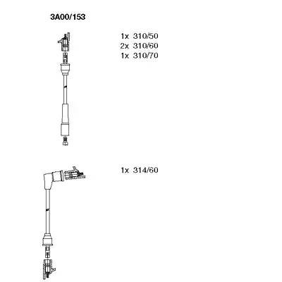 Ккомплект проводов зажигания 3A00153 BREMI