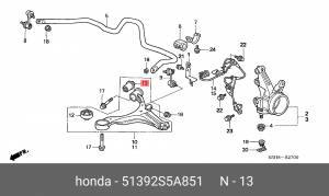 Сайлентблок 51392-S5A-851 HONDA