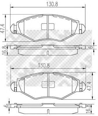 Комплект тормозных колодок, диско 6516 MAPCO