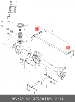 Сайлентблок 0K72A28840A HYUNDAI KIA