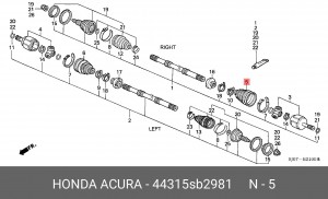 Комплект пылника, приводной вал 44315-SB2-981 HONDA