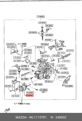 Регулировочный элемент, наружное зеркало WL1113TR1 MAZDA