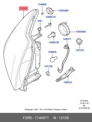 Рамка фары 1744971 FORD