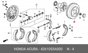 Тормозной барабан 42610S5A000 HONDA