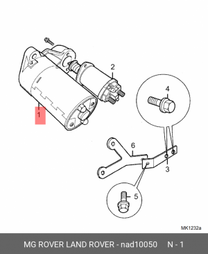 Стартер NAD10050 MG ROVER LAND ROVER