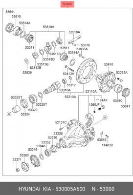 Дифференциал 530005A600 HYUNDAI KIA