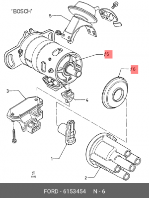 Ремкомплект, распределитель зажигания 6 153 454 FORD