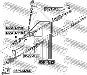 Наконечник рулевой тяги 0521-MZ6L FEBEST