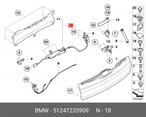 Доводчик багажной двери 51 24 7 233 909 BMW