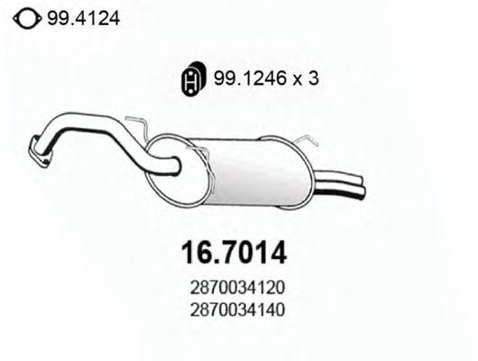Глушитель выхлопных газов конечный 167014 ASSO