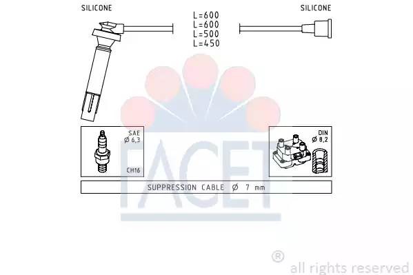 Ккомплект проводов зажигания 47100 FACET