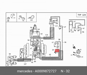 Шланг пневматический A 000 987 27 27 MERCEDES BENZ