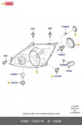 Основная фара 1526779 FORD