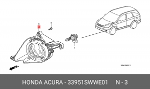 Противотуманная фара 33951SWWE01 HONDA