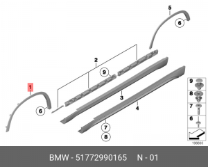 Накладка крыла 51 77 2 990 165 BMW