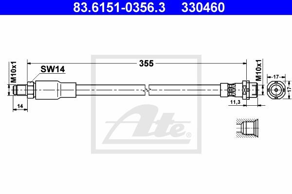 Тормозной шланг 83.6151-0356.3 ATE