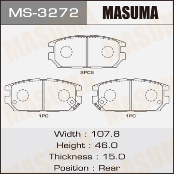 Колодки тормозные дисковые MS3272 MASUMA
