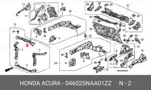 Балка крепления радиатора 04602SNAA01ZZ HONDA