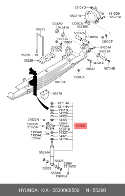 Амортизатор подвески 553006B500 HYUNDAI KIA