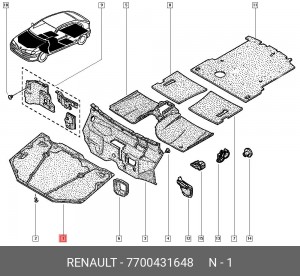 Шумоизоляция капота 7700431648 RENAULT