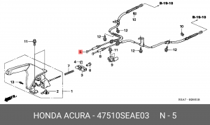 Трос, стояночная тормозная система 47510SEAE03 HONDA