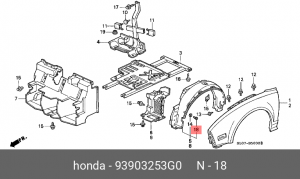 Винт крепления 93903253G0 HONDA