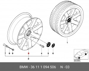 Диск колеса 36 11 1 094 506 BMW