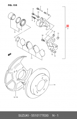 Тормозной суппорт 55101-77E00 SUZUKI