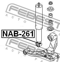 Сайлентблок - втулка амортизатора подвески NAB-261 FEBEST