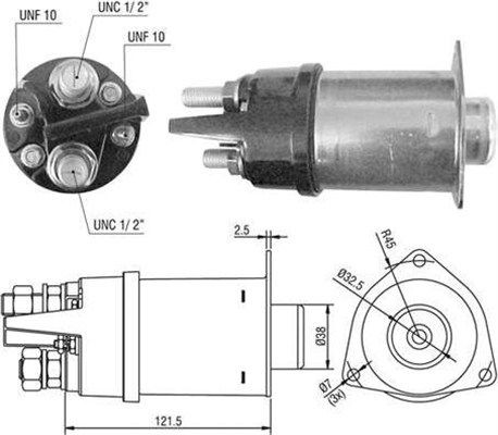 Тяговое реле, стартер 940113050043 MAGNETI MARELLI