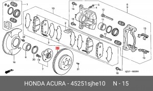 Тормозной диск 45251-SJH-E10 HONDA