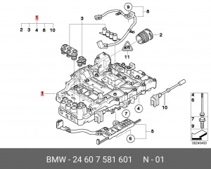 Блок клапанов управления АКПП 24 60 7 581 601 BMW