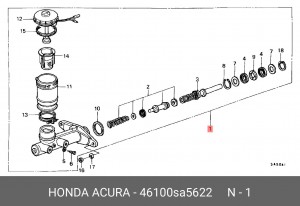 Главный тормозной цилиндр 46100SA5622 HONDA