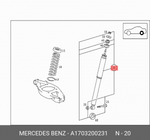 Амортизатор подвески A1703200231 MERCEDES BENZ