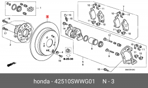 Тормозной диск 42510-SWW-G01 HONDA